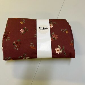 Ruusu puuvillaelastaanitrikoo, Punainen 1,2m